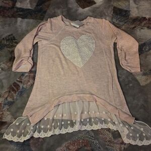 Pink Long Sleeve Heart Top for Kids